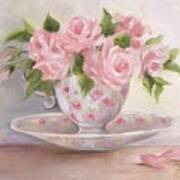 Teacup And Saucer Rose Shabby Chic Painting Art Print