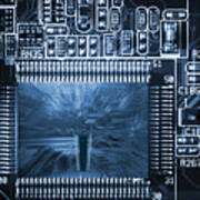 Technology Concept, Giant Microchips Art Print
