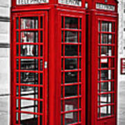 Telephone Boxes In London Art Print