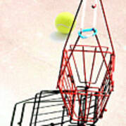 Tennis Court Basket And Ball Art Print