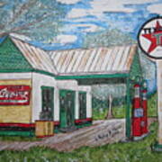 Texaco Gas Station Art Print