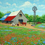 Texas Ranch Barn Art Print