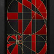 The Alchemy - Divine Proportions - Red On Black Art Print