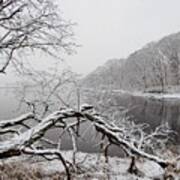 The Bass River In The Snow Art Print