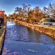 The Canal At New Hope In Winter Art Print