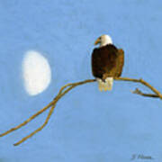 The Eagle And The Moon Art Print