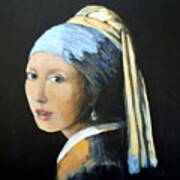 After Johannes Vermeer-the Girl With The Pearl Earring Art Print
