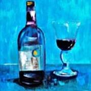 The Gold Star Wine Painting Art Print
