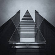 The Hotel Experimental Futuristic Architecture Photo Art In Modern Black And White Art Print