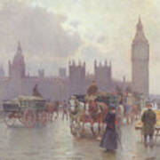 The Houses Of Parliament From Westminster Bridge Art Print