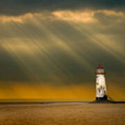 The Lighthouse As The Storm Breaks Art Print