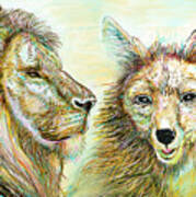 The Lion And The Fox 3 - To Face How Real Of Faith Art Print