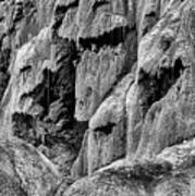 The Many Faces Of Gorman Falls Black And White Art Print