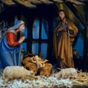 The Nativity Scene - Border Art Print