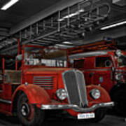 The Old Fire Trucks Art Print