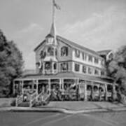 The Parker House Black And White Art Print