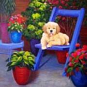 The Puppy In The Garden Art Print