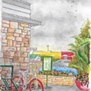 The Red Bycicle In The Farmers Market, 3rd And Fairfax, Los Angeles, Ca Art Print