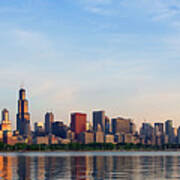 The Skyline Of Chicago At Sunrise Art Print