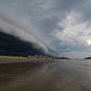 The Storm Rolling In To Good Harbor Beach Gloucester Ma Art Print