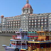 The Taj Palace Hotel And Boats, Mumbai Art Print