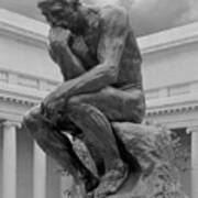 The Thinker Bronze Sculpture Auguste Rodin Legion Of Honor San Francisco California 1 Art Print