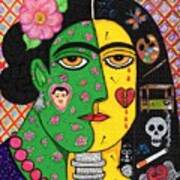 The Two Faces Of Frida Kahlo Art Print