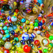 Jar Pouring Out Glass Marbles Poster by Garry Gay - Fine Art America
