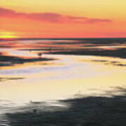 Tidal Flats At Sunset Art Print