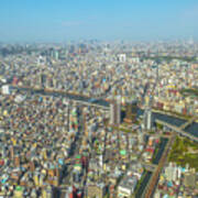 Tokyo Skyline And Sumida River Art Print