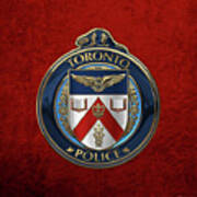 Toronto Police Service  -  T P S  Emblem Over Red Velvet Art Print