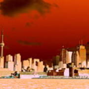 Toronto Red Skyline Art Print