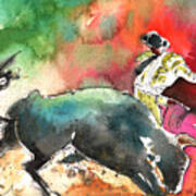Bullfighting Under The Rainbow Art Print