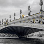 Tour Boat Under Pont Alexandre Iii Paris France Art Print
