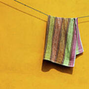 Towel Drying On A Clothesline In India Art Print