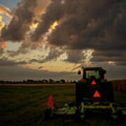 Tractor At Sunrise - Chester Nebraska Art Print