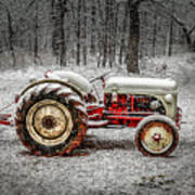 Tractor In The Snow Art Print