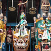 Traditional Nepalese Masks And Puppets In Kathmandu Art Print
