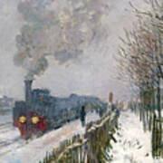 Train In The Snow Or The Locomotive Art Print