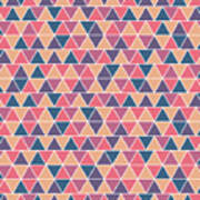 Triangular Geometric Pattern - Warm Colors 07 Art Print