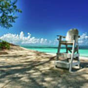 Tropical Beach Chair Art Print