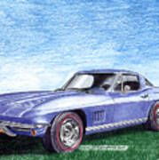 Tru Blu 1967 Corvette Stingray Art Print