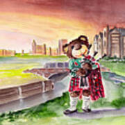Truffle Mcfurry Playing The Bagpipes At St Andrews Art Print