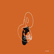 Tuba In Orange Art Print