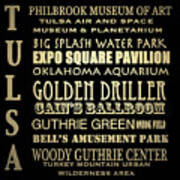 Tulsa Oklahoma Famous Landmarks Art Print