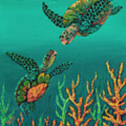 Turtle Love Art Print