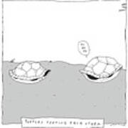 Turtles Texting Each Other Art Print