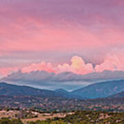 Twilight Panorama Of Sangre De Cristo Mountains And Santa Fe - New Mexico Land Of Enchantment Art Print