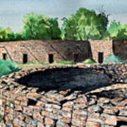 Two Kivas Aztec Ruins Art Print