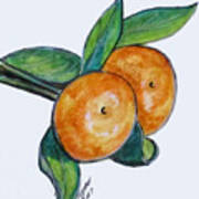 Two Oranges Art Print